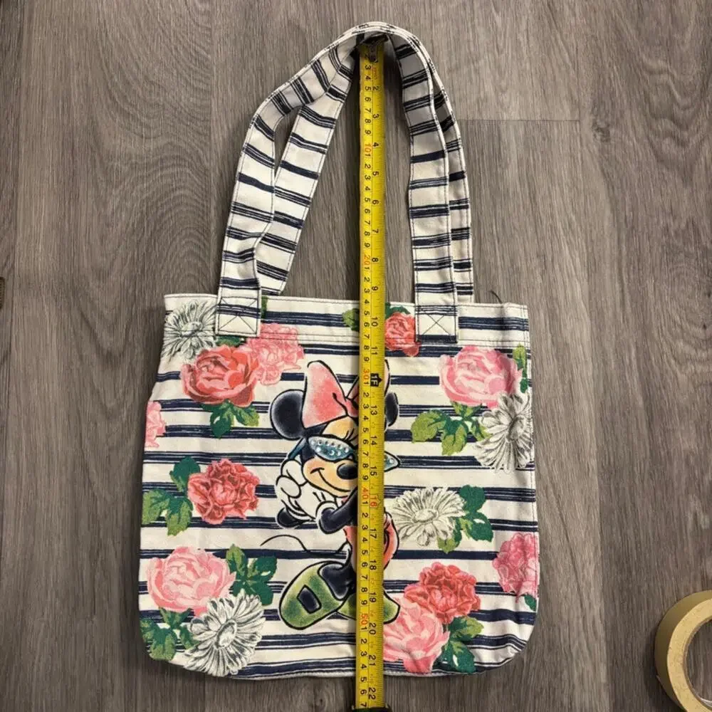 Disney Parks Authentic Minnie Navy Blue Striped Bag Beach Resort
